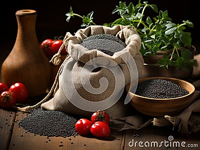 Chia seeds Stock Photo