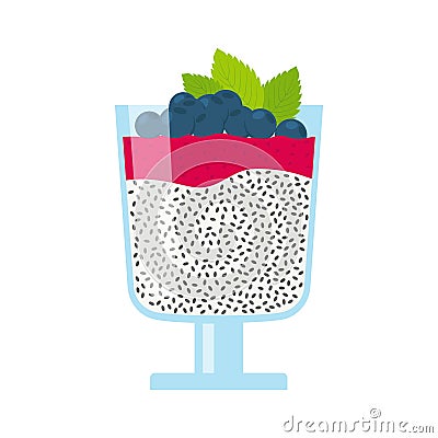 Chia seeds pudding vector illustration Vector Illustration