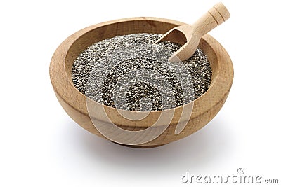 Chia seeds with scoop Stock Photo
