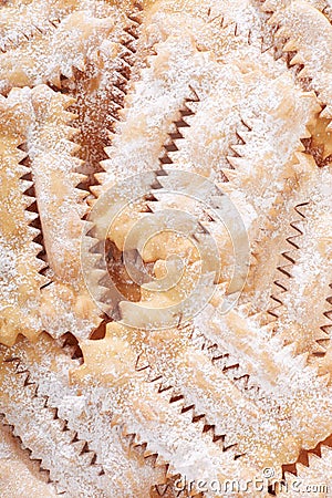 Chiacchiere, italian Carnival pastry background Stock Photo