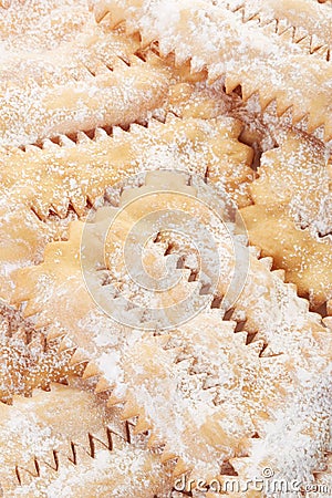 Chiacchiere, italian Carnival pastry background Stock Photo