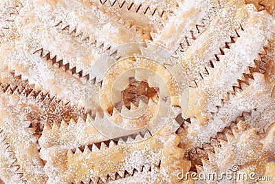 Chiacchiere, italian Carnival pastry background Stock Photo