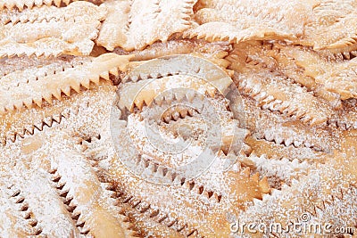 Chiacchiere, italian pastry background Stock Photo