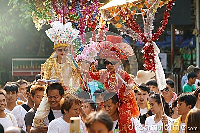 CHIANG MAI – MARCH 24, 2023 Poy Sang Long festival parade. A Ceremony of boys to become novice monk at Wat Ku Tao. Editorial Stock Photo
