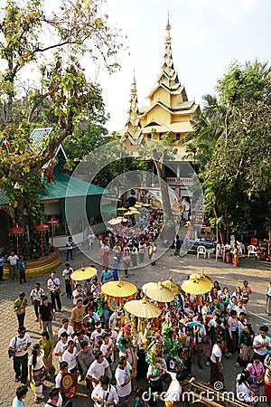 CHIANG MAI – MARCH 24, 2023 Poy Sang Long festival parade. A Ceremony of boys to become novice monk at Wat Ku Tao. Editorial Stock Photo