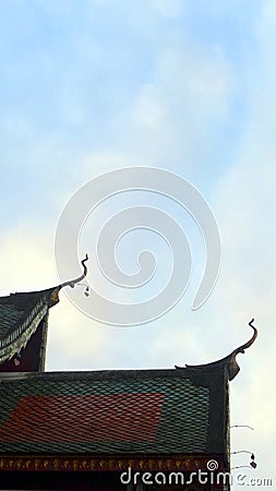 Chiang Mai Thai ancient temple roof detail Stock Photo