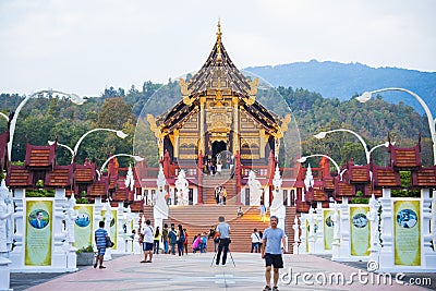 Chiang Mai,THAILAND-DECEMBER 28, 2016: royal park rajapruek Editorial Stock Photo