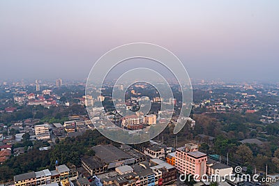 Chiang Mai, Thailand February 15, 2023 : Chiang Mai City Thailand air pollution remains at hazardous levels PM 2.5 pollutants Editorial Stock Photo