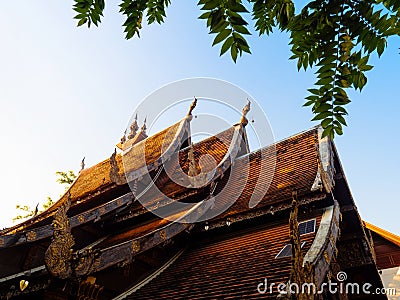 Chiang Mai, Thailand. JAN 10, 2023 : Old Temple in Chiang Mai, Thailand. Old Lanna temple - Wat Pan Sao one of the important Editorial Stock Photo