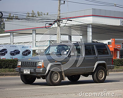 Private jeep 4X4 Cherokee car. Editorial Stock Photo