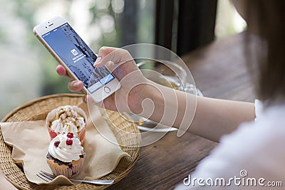 CHIANG MAI, THAILAND - JUNE 28, 2015: Linkedin is a social netwo Editorial Stock Photo