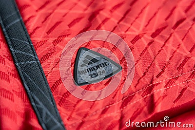 CHIANG MAI ,THAILAND - June 30, 2023 : New home Shirt English football club Manchester United emblem on jersey Editorial Stock Photo