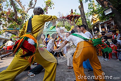 CHIANG MAI, THAILAND - MARCH 25 2023 : Poy Sang Long festival, A Ceremony of boys to become novice monk, In parade around temple Editorial Stock Photo