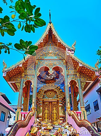 The Ubosot of Wat Dap Phai, on May 3 in Chiang Mai, Thailand Editorial Stock Photo