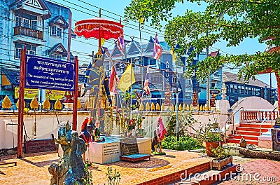 King Naresuan the Great statue in Wat Phabong, on May 3 in Chiang Mai, Thailand Editorial Stock Photo