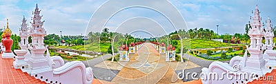 Panorama of Royal alley, Rajapruek park, Chiang Mai, Thailand Editorial Stock Photo