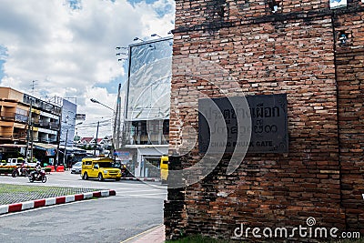 The Chang Puak Gate is one of four main gates to the old walled city of Chiang Mai, Thailand Editorial Stock Photo