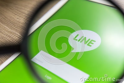 CHIANG MAI, THAILAND - OCTOBER 21, 2014: Line application chat m Editorial Stock Photo