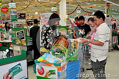 Chiang Mai, Thailand: Shoppers at Super Market Editorial Stock Photo