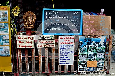 Chiang Mai, Thailand: Tourist Information Signs Editorial Stock Photo
