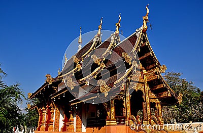 Chiang Mai, Thailand: Wat Chedi Liham Vihan Hall Editorial Stock Photo