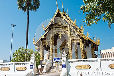Wat Phra That Si Chom Thong Worawihan in Chom Thong District, Chiang Mai, Thailand. Editorial Stock Photo