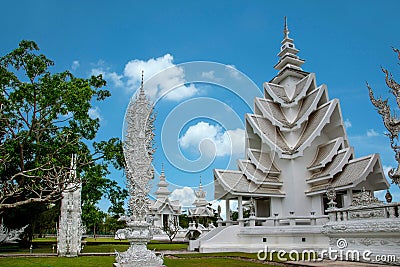Chiang Rai in northern Thailand Baimiao called: Long Kun Temple, Linh Quang or White Dragon Temple (Wat Rong Khun) Stock Photo