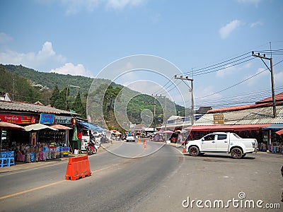 Doi Mae Salong, Yunnanese Village, main attraction in the province of Chiang Rai, Editorial Stock Photo