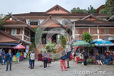 Chinese tourists at the entrance to the Opium House Museum Editorial Stock Photo