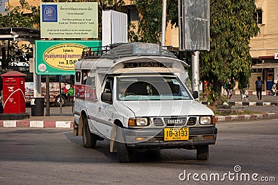 White Taxi Chiangmai Editorial Stock Photo