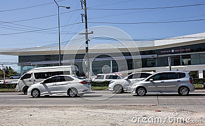 Private city Car Honda Jazz. Five door hatchback automobile. Editorial Stock Photo