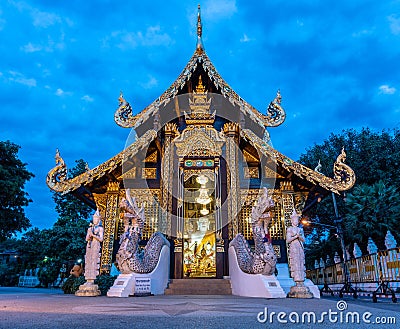 Wat Inthakhin Sadue Muang in Morning Light Editorial Stock Photo