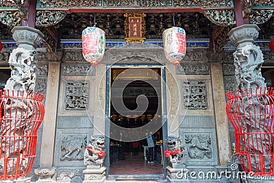 Chiayi City God Temple in Chiayi, Taiwan. The temple was originally built in 1715 Editorial Stock Photo