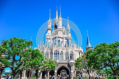 CHIBA, JAPAN: View of Tokyo Disneyland Cinderella Castle Editorial Stock Photo