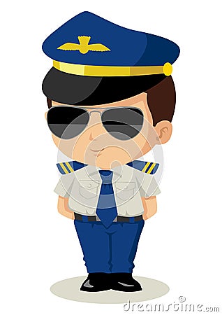 Chibi Pilot Vector Illustration