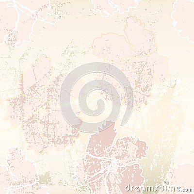 Chic blush pink gold trendy marble grunge texture with floral ornament Vector Illustration