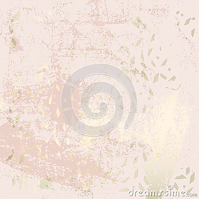 Chic blush pink gold trendy marble grunge texture with floral ornament Stock Photo