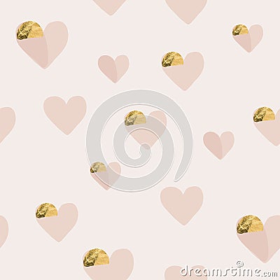 Chic blush pink heart seamless pattern Stock Photo