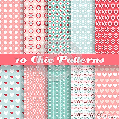 Chic different vector seamless patterns (tiling). Vector Illustration