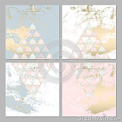 Chic geometric card set Vector Illustration