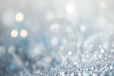 Chic Glitz: Light Gray and Powder Blue Defocused Background Stock Photo