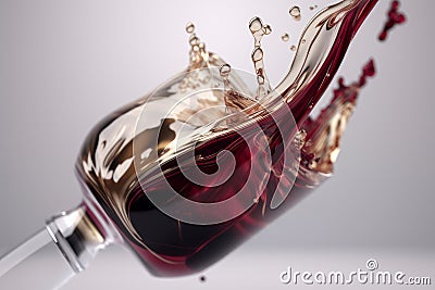 Chic Minimalist Design with Twist Waves and Champagne Gold & Maroon Red Colors Stock Photo