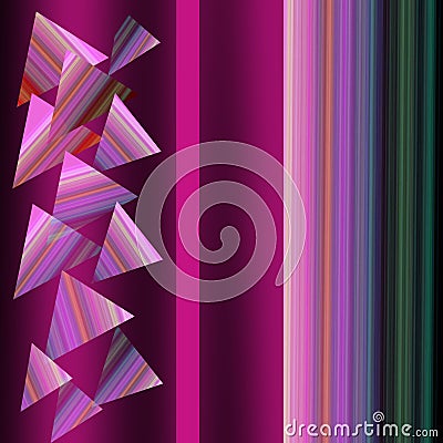 Chic purple background. Transparent striped triangles. Stock Photo