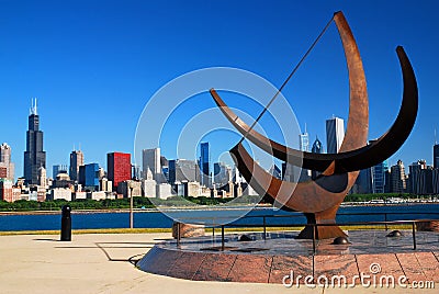 Chicago from the Adler Planetarium Editorial Stock Photo