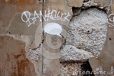 Chicago Banksy, You Concrete Me, Vandalized Editorial Stock Photo