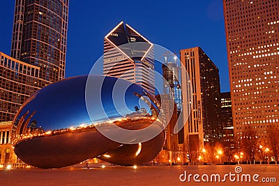 Chicago and the Bean Editorial Stock Photo