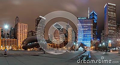 Chicago bean at night Editorial Stock Photo