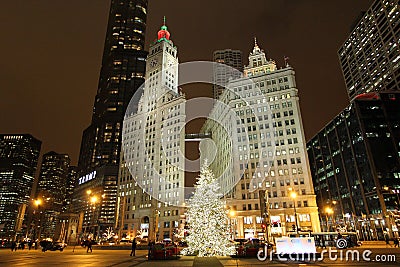 Chicago at Christmas Editorial Stock Photo