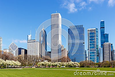 Chicago city downtown skyline skyscraper in the United States Editorial Stock Photo