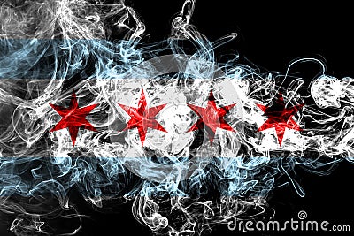 Chicago city smoke flag, Illinois State, United States Of America Stock Photo